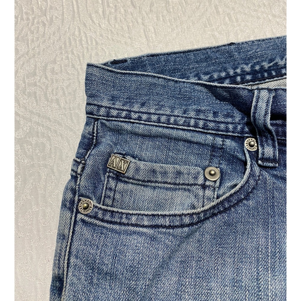 Armani Exchange AX Mens Straight Leg Blue Denim Jeans 28 Short Low Rise - Picture 4 of 10